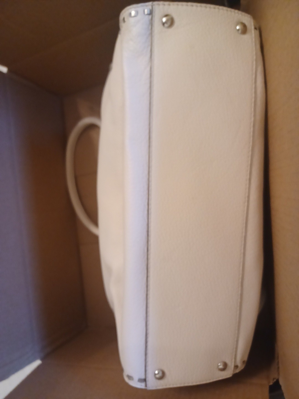 Michael Kors Cream Grain Leather Bag w/ Silver Hardware/Accents - Picture 13 of 13